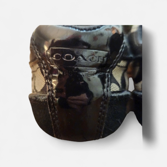 Coach Hillary Black and Cream Women's Lace Up Sneakers Size 6 - Picture 6 of 9